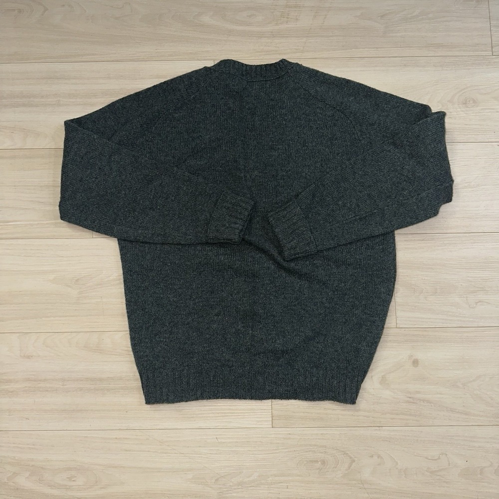 Vintage Classic Directions Sweater Men's Large Tall Green V-neck Wool Knit 80s - Picture 5 of 8